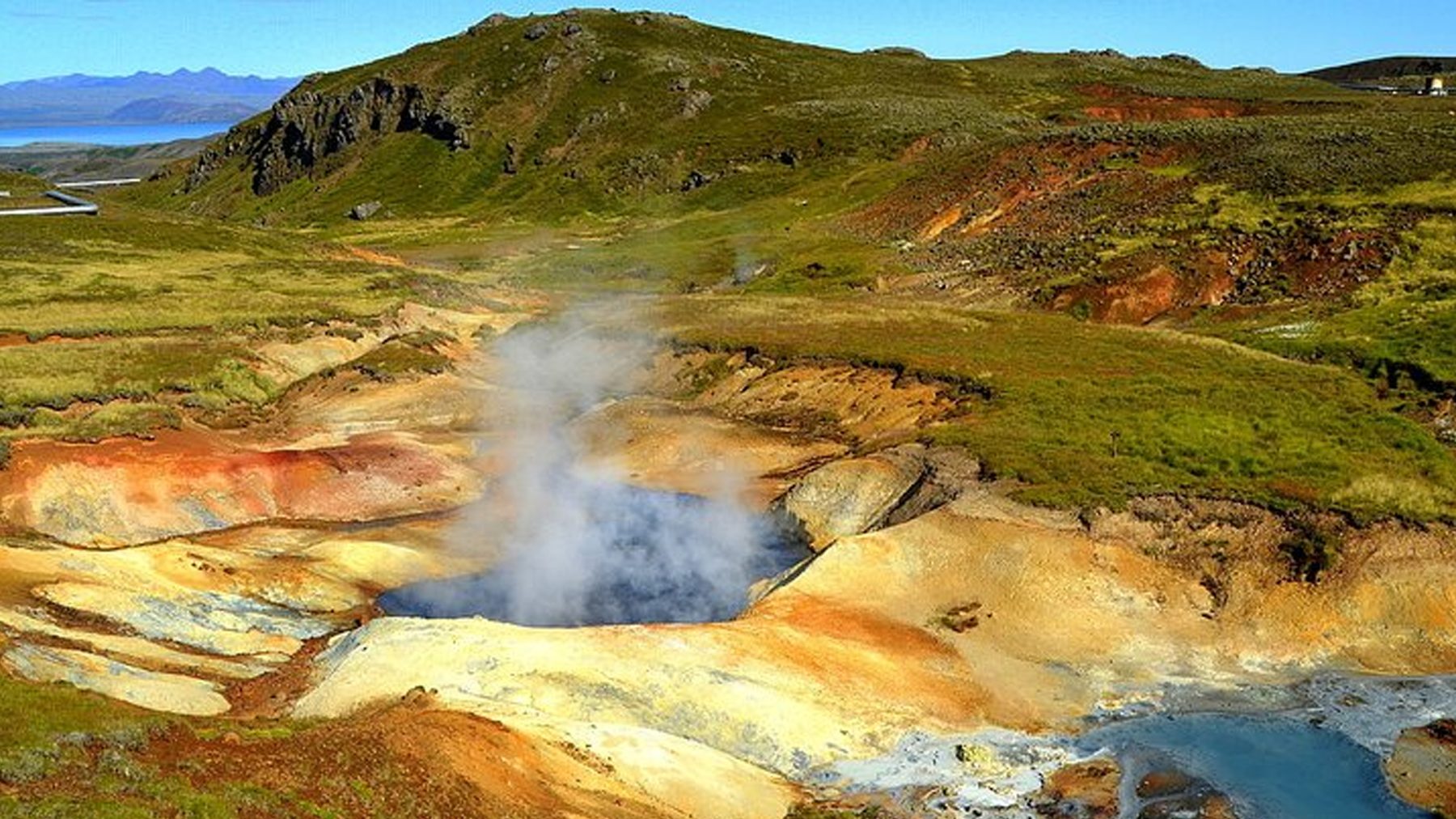 Colourful geothermal hot spring area in Iceland
